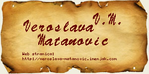 Veroslava Matanović vizit kartica
